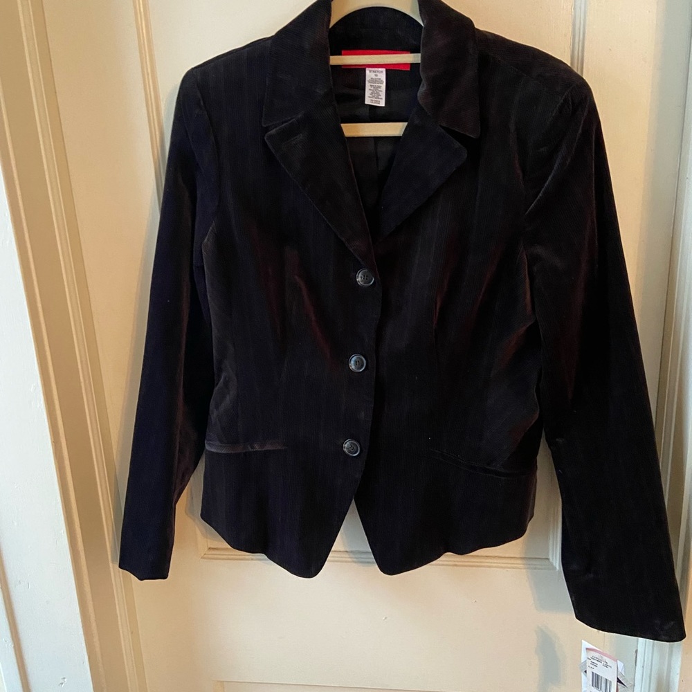 NWT AK Anne Klein Pin Stripe Corduroy Blazer Size 10